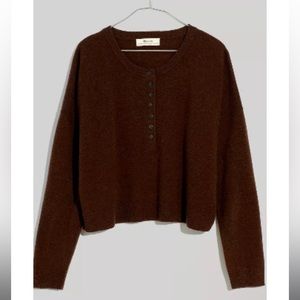 Madewell (Re)sponsible Cashmere Henley Cropped Sweater